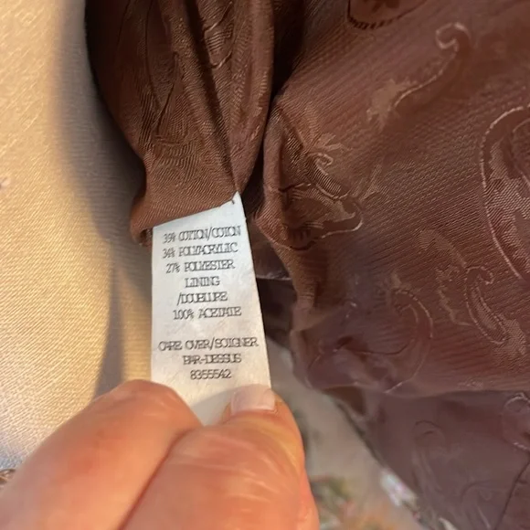 Amazing Cynthia Steffen brocade Floral Patterned faux Fur-Trimmed Jacket. - Picture 10 of 12